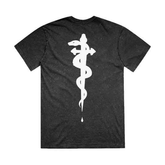 Snake Crystal Wash Tee (Black-Unisex)