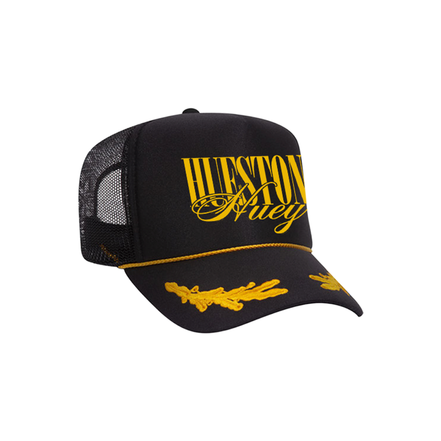 Hueston Embroidered Logo Hat (Black/Gold Leaf)