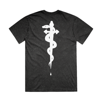Snake Crystal Wash Tee (Black-Unisex)