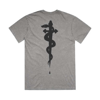 Snake Crystal Wash Tee (Gray- Unisex)
